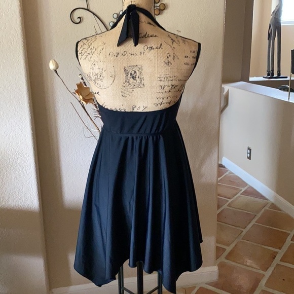 Swim Top Handkerchief Halter-top Medium Gothic Lolita Dark Goth Minimali… - Picture 3 of 8